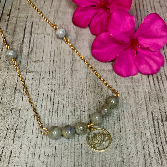 Collier Lotus Labradorite