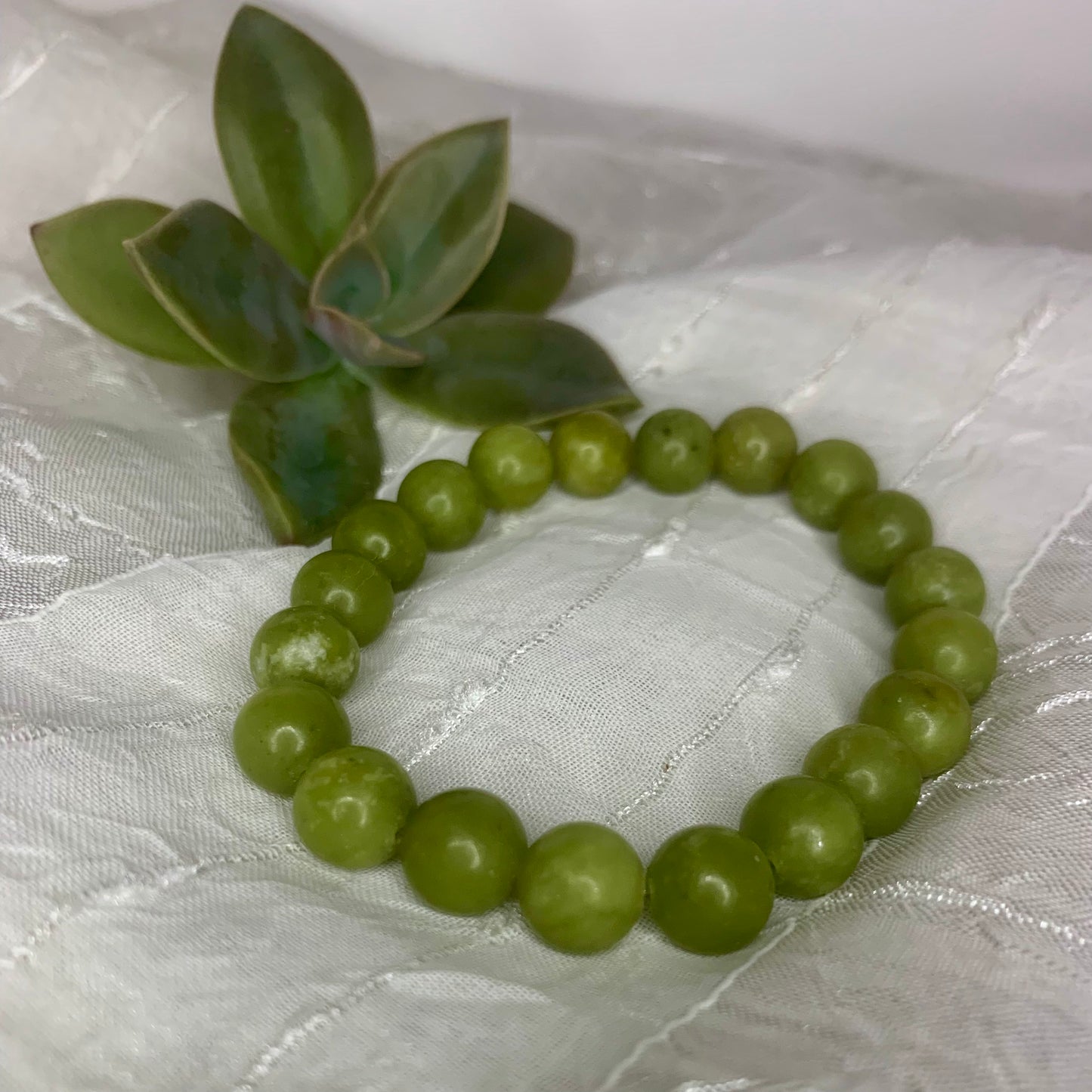 Bracelet Jade néphrite 10mm