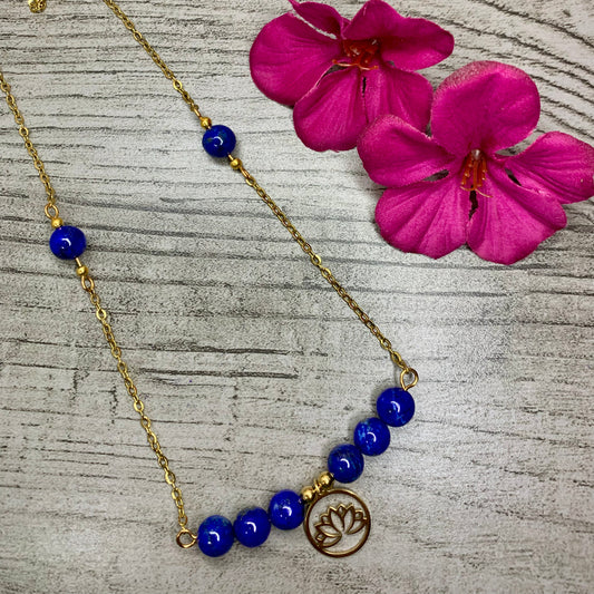 Collier Lotus Lapis Lazuli