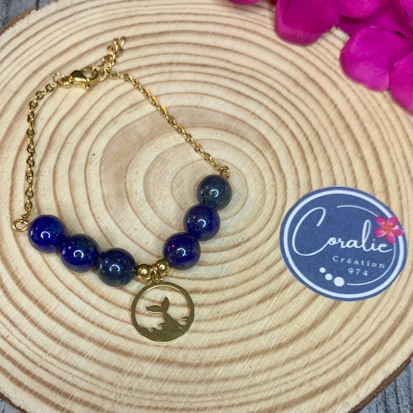 Bracelet Lapis Lazuli Baleine